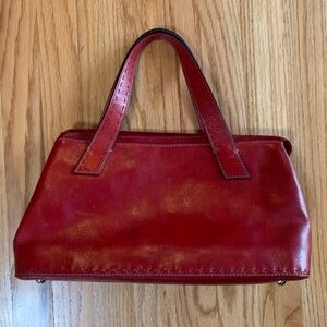 Fossil Red Leather Handbag Purse Satchel Sedona ZB9095